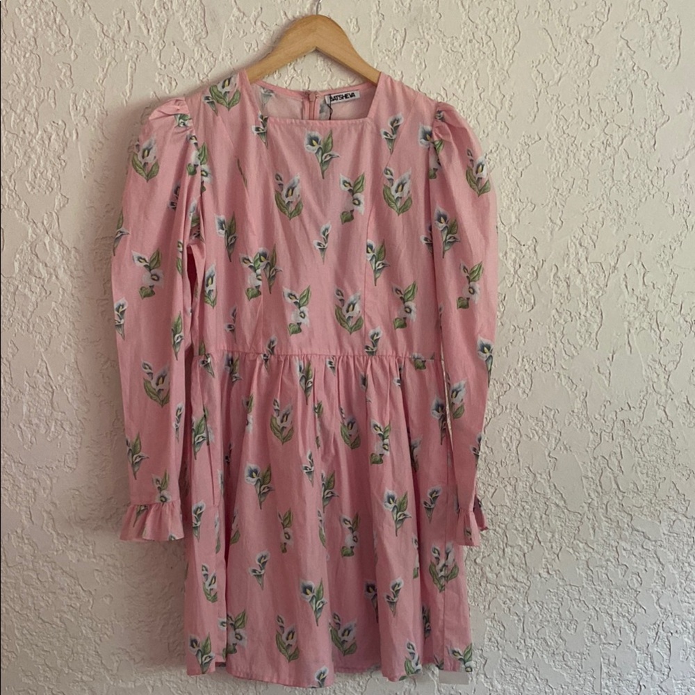 NWT BATSHEVA mini prairie Blush Calla Lily dress size 10/M